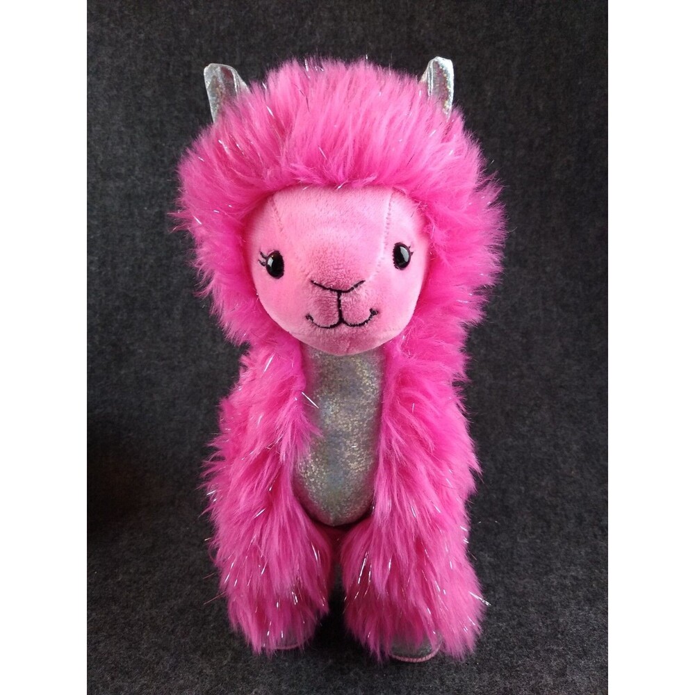 Build-A-Bear Wooly Cute Alpaca Llama Pink Sparkly BAB Plush Stuffed Animal